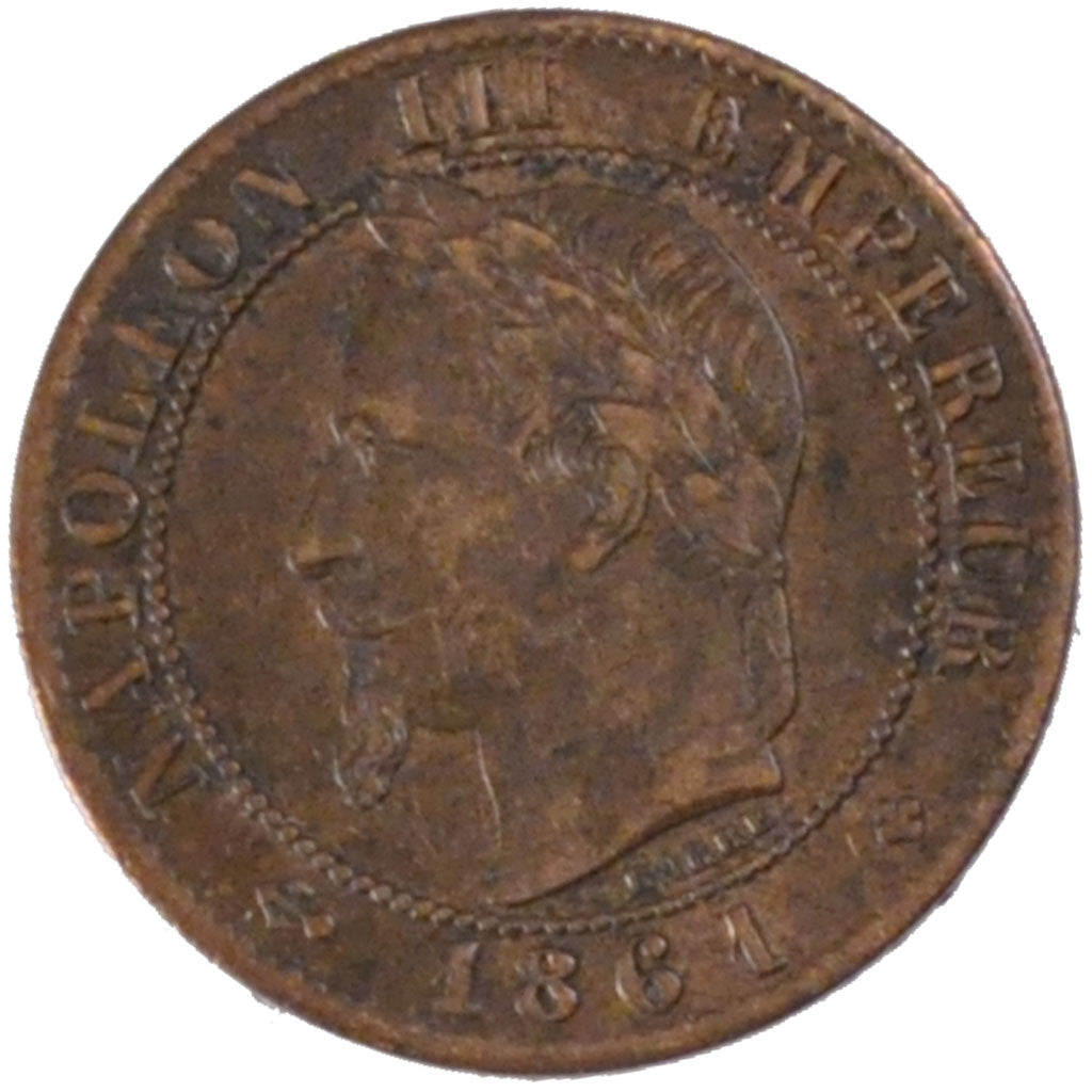 Moneda, Francia, Napoleon III, Napoléon III, Centime, 1861, Strasbourg, MBC+