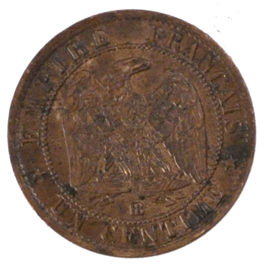 Moneda, Francia, Napoleon III, Napoléon III, Centime, 1861, Strasbourg, MBC+