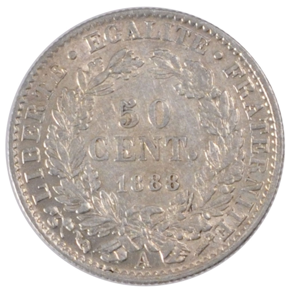 Monnaie, France, Cérès, 50 Centimes, 1888, Paris, SUP, Argent, KM:834.1