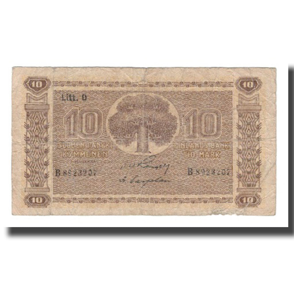 Banknote, Finland, 10 Markkaa, 1939 (1939-45), KM:70a, VF(20-25)