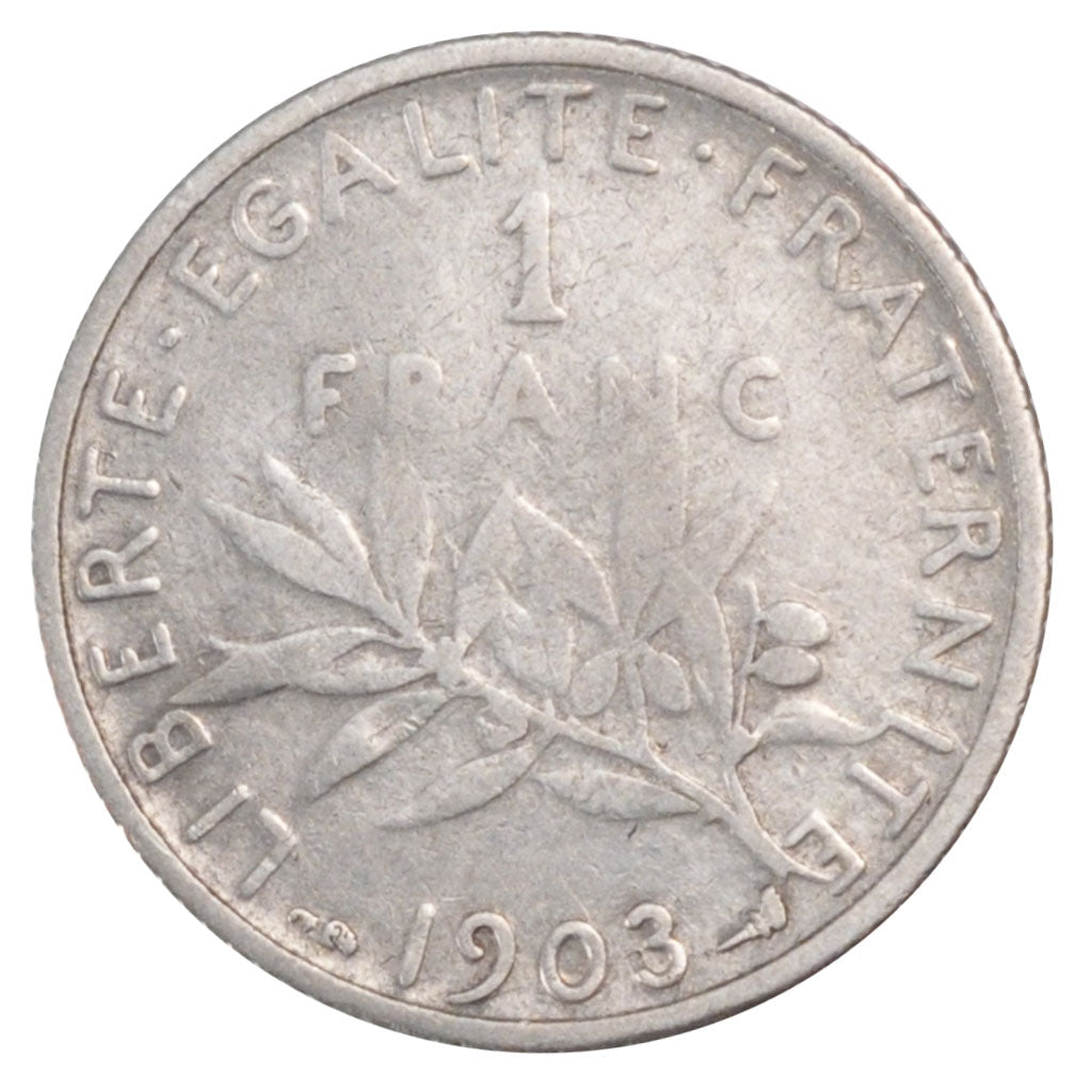 Coin, France, Semeuse, Franc, 1903, Paris, VF(20-25), Silver, Gadoury:467
