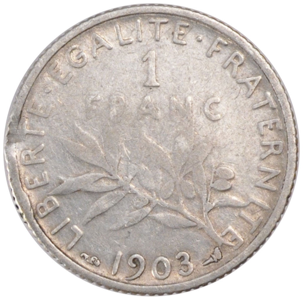 Coin, France, Semeuse, Franc, 1903, Paris, VF(30-35), Silver, Gadoury:467