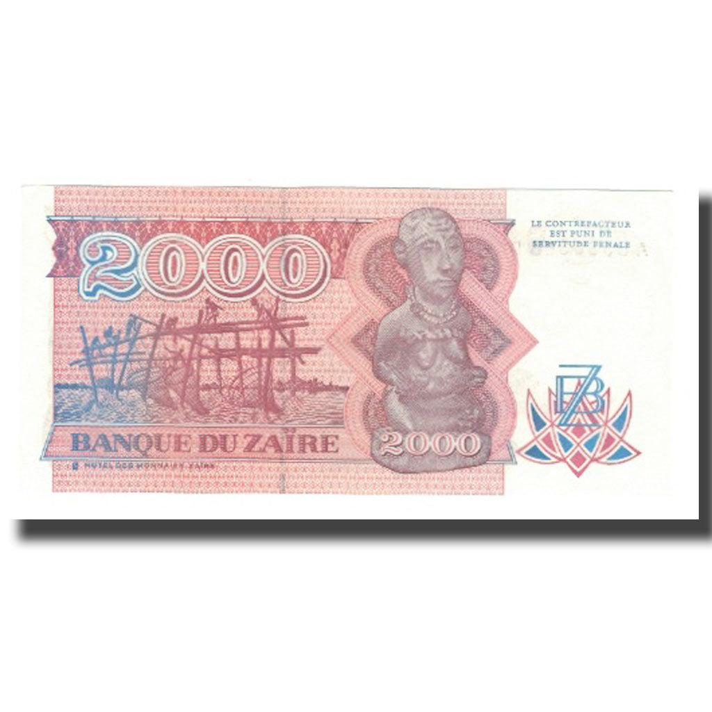 Biljet, Zaïre, 2000 Zaïres, 1991, 1991-10-01, KM:36a, NIEUW