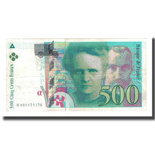 Francja, 500 Francs, Pierre et Marie Curie, 1994, EF(40-45), Fayette:76.01