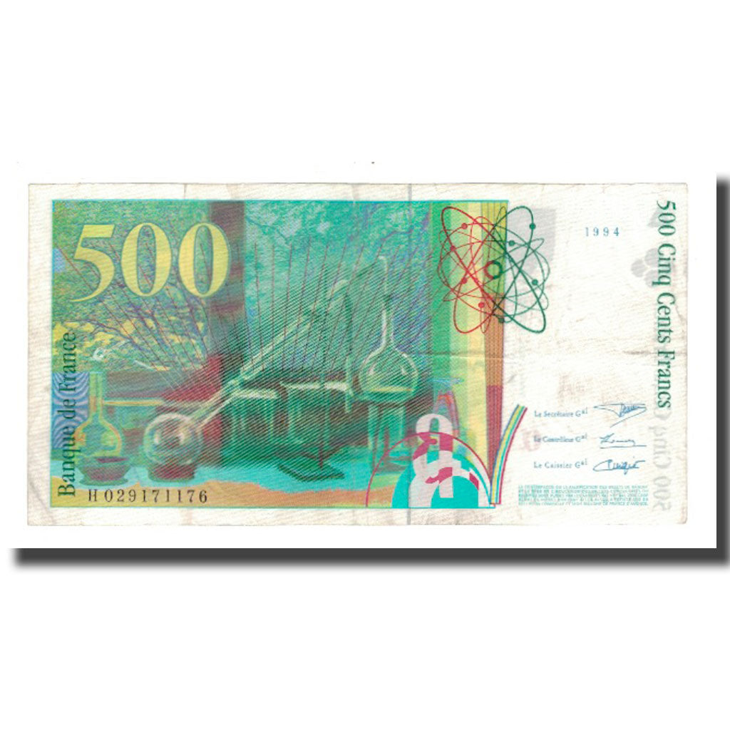Francja, 500 Francs, Pierre et Marie Curie, 1994, EF(40-45), Fayette:76.01