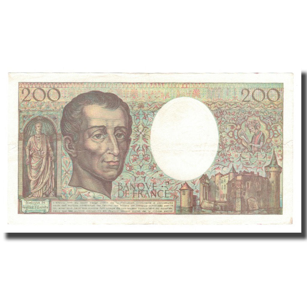 Francja, 200 Francs, Montesquieu, 1992, EF(40-45), Fayette:70.12c, KM:155e