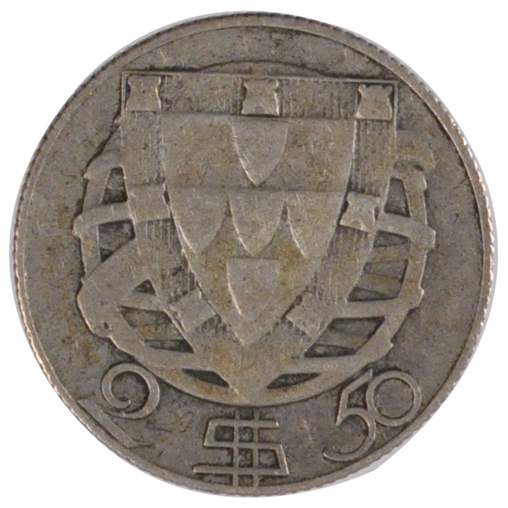 Coin, Portugal, 2-1/2 Escudos, 1932, EF(40-45), Silver, KM:580
