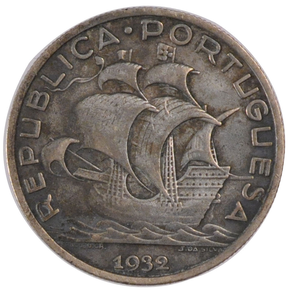 Coin, Portugal, 5 Escudos, 1932, AU(50-53), Silver, KM:581