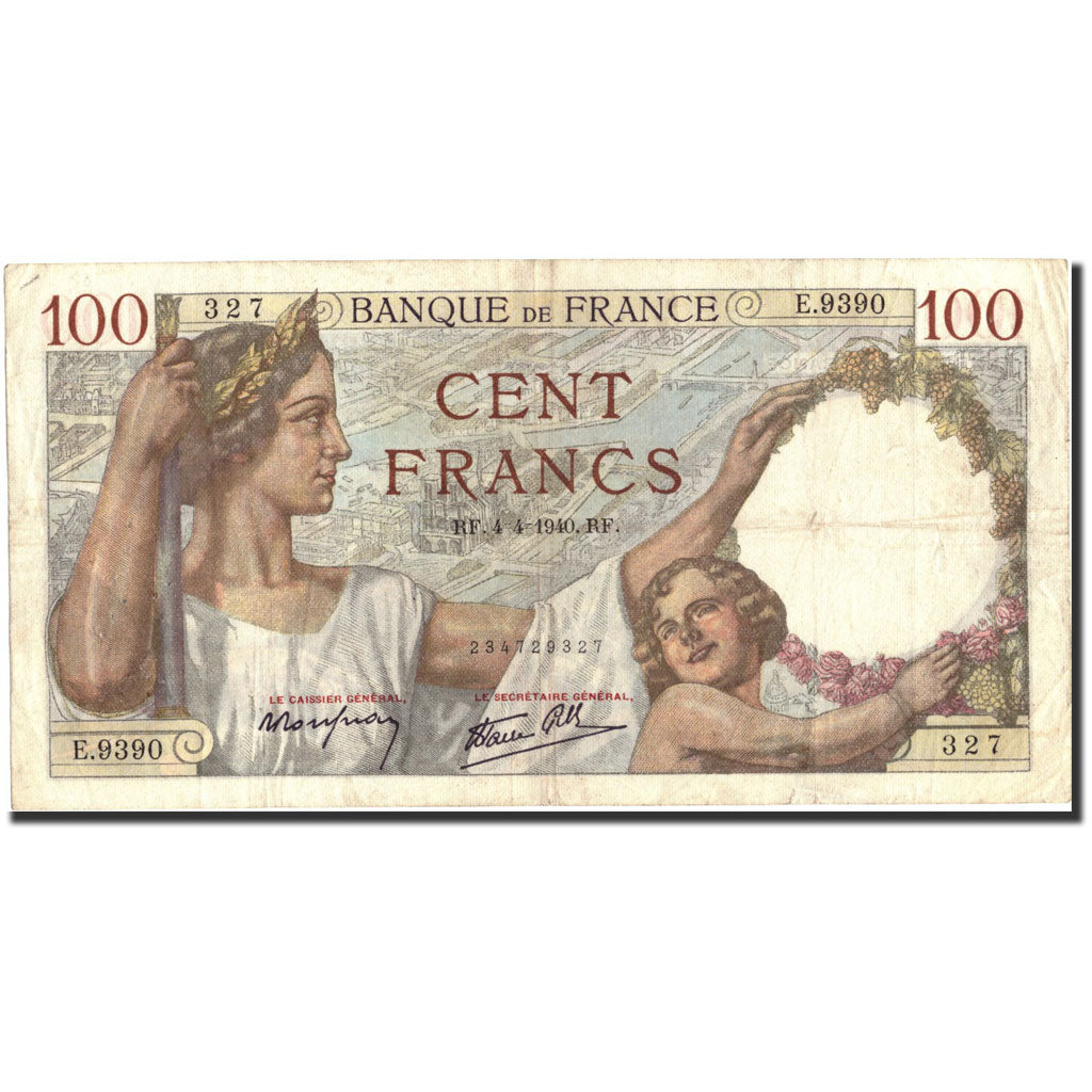 Billet, France, 100 Francs, 1940, 1940-04-04, TTB, Fayette:26.26, KM:94