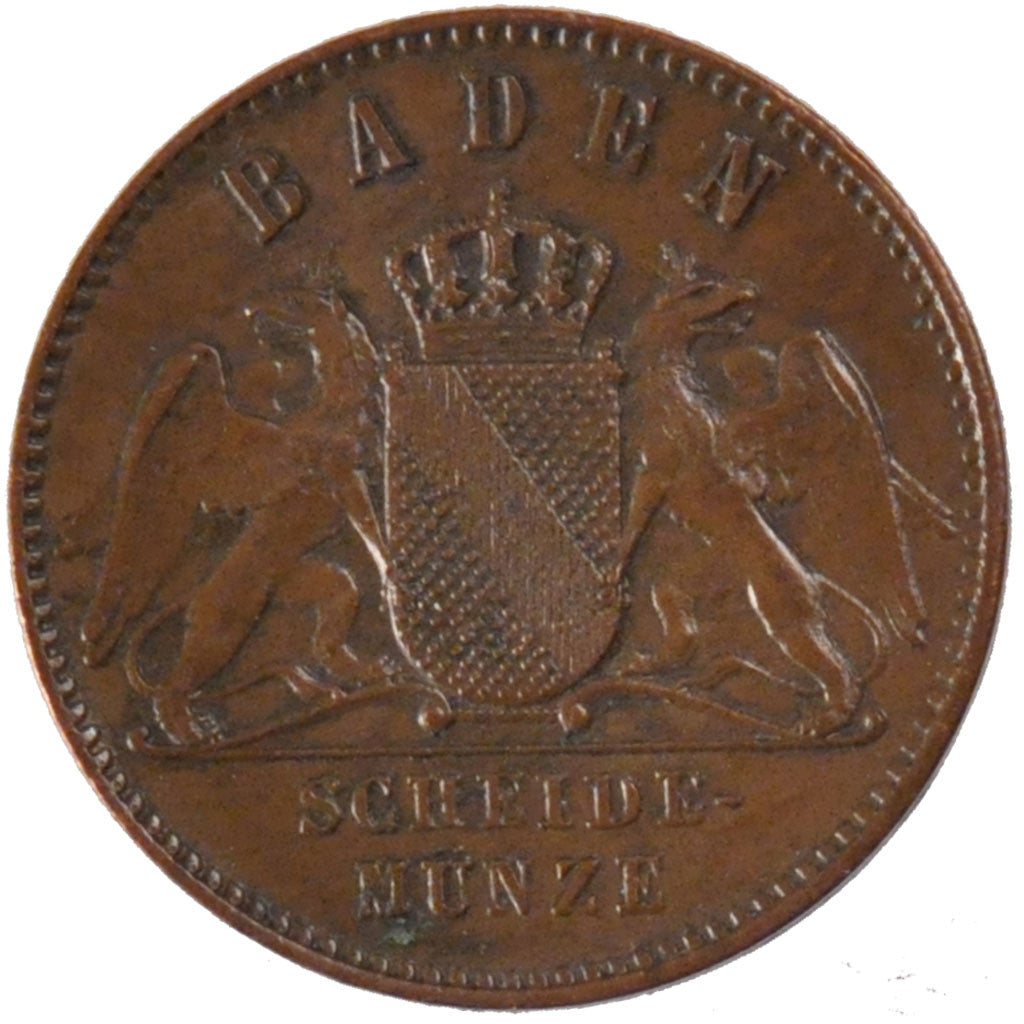 Coin, German States, BADEN, Friedrich I, Kreuzer, 1869, MS(60-62), Copper