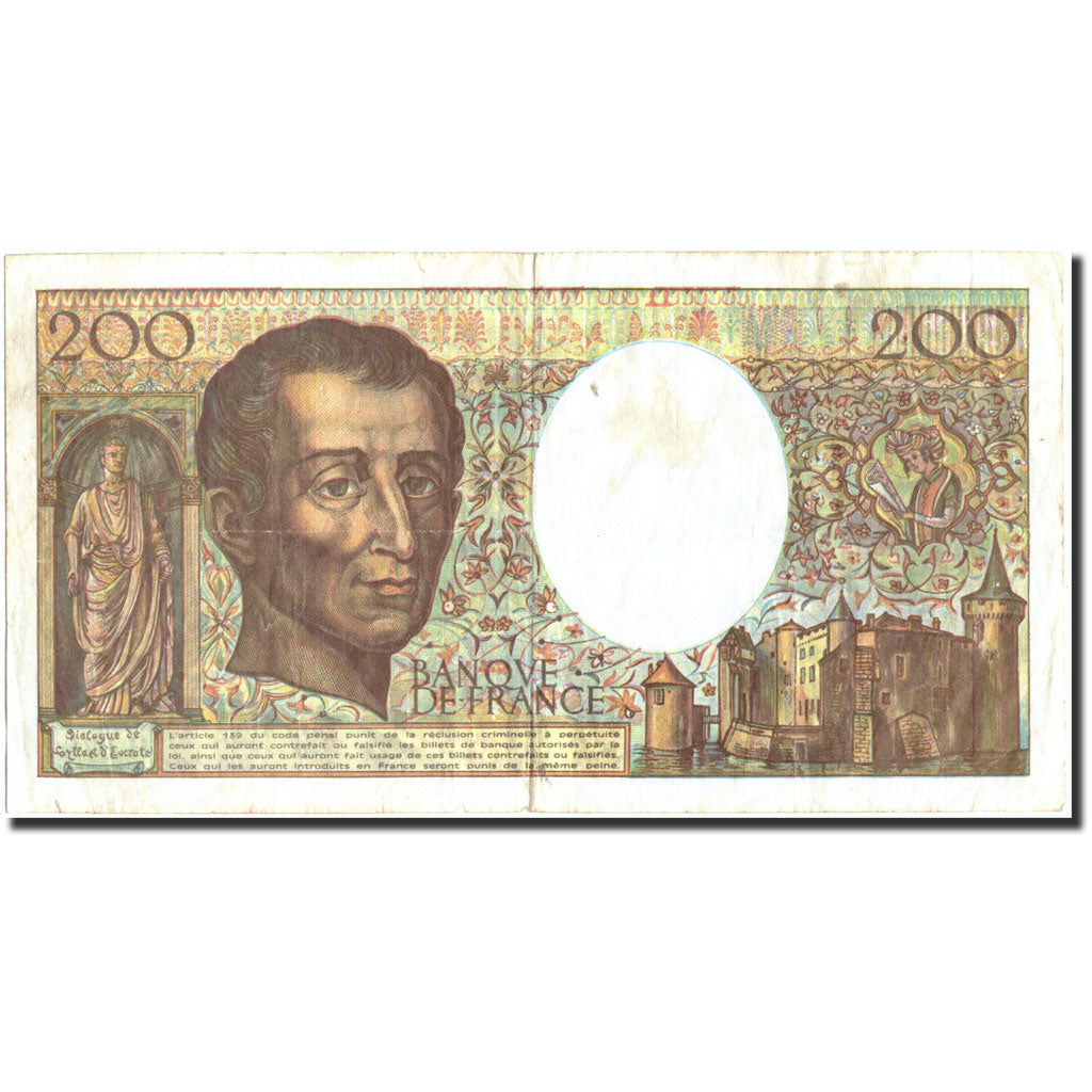Banknote, France, 200 Francs, 1990, 1990, EF(40-45), Fayette:f.70.10a, KM:155d