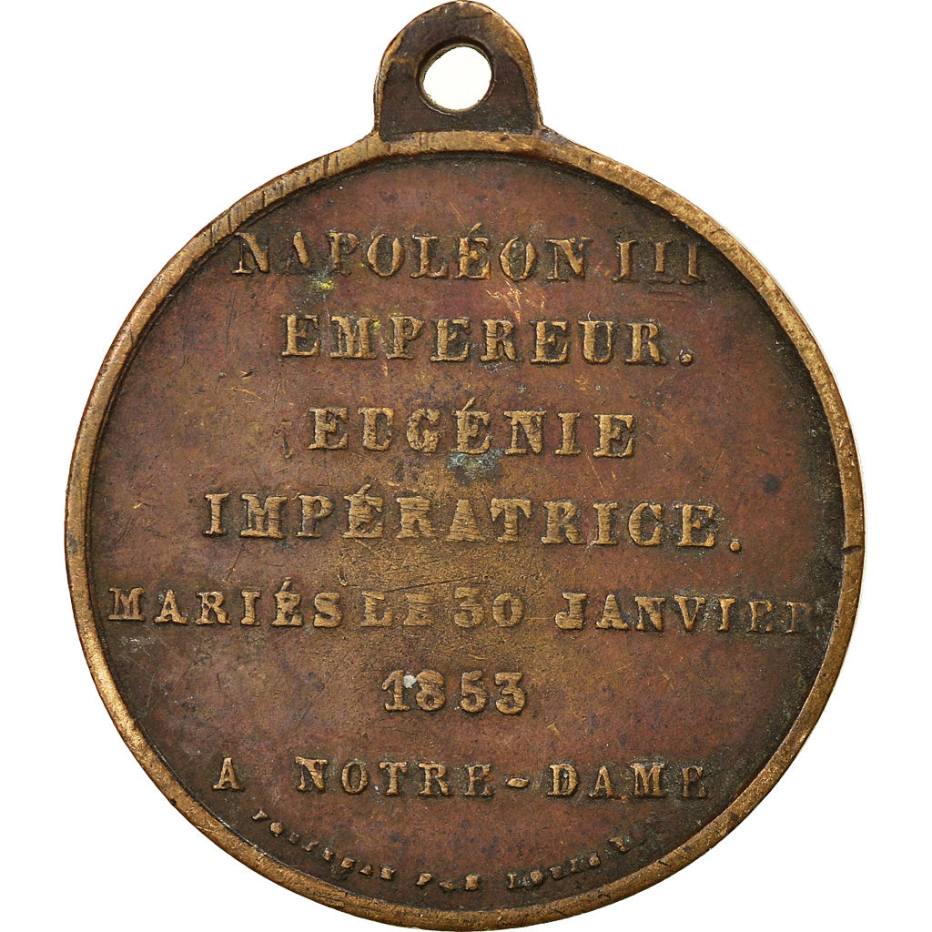 France, Token, Mariage de Napoléon III et Eugénie à Notre Dame, History