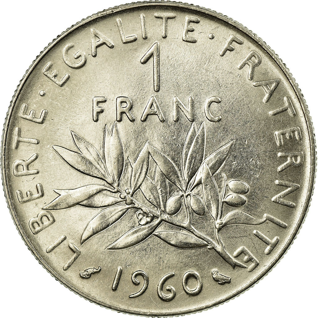 Coin, France, Semeuse, Franc, 1960, Paris, MS(60-62), Nickel, KM:925.1
