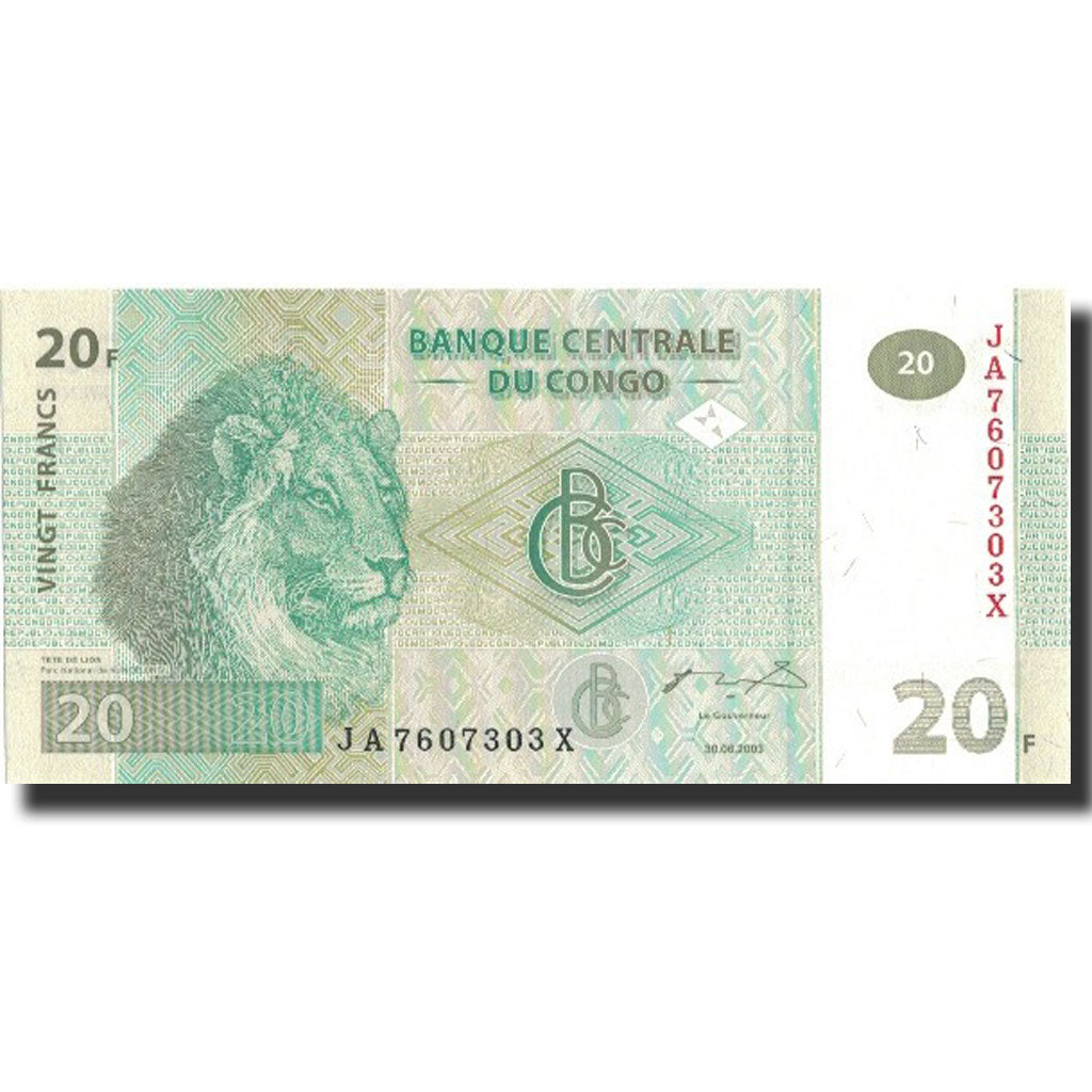 Banknote, Congo Democratic Republic, 20 Francs, 2003, 2003-06-30, KM:94a