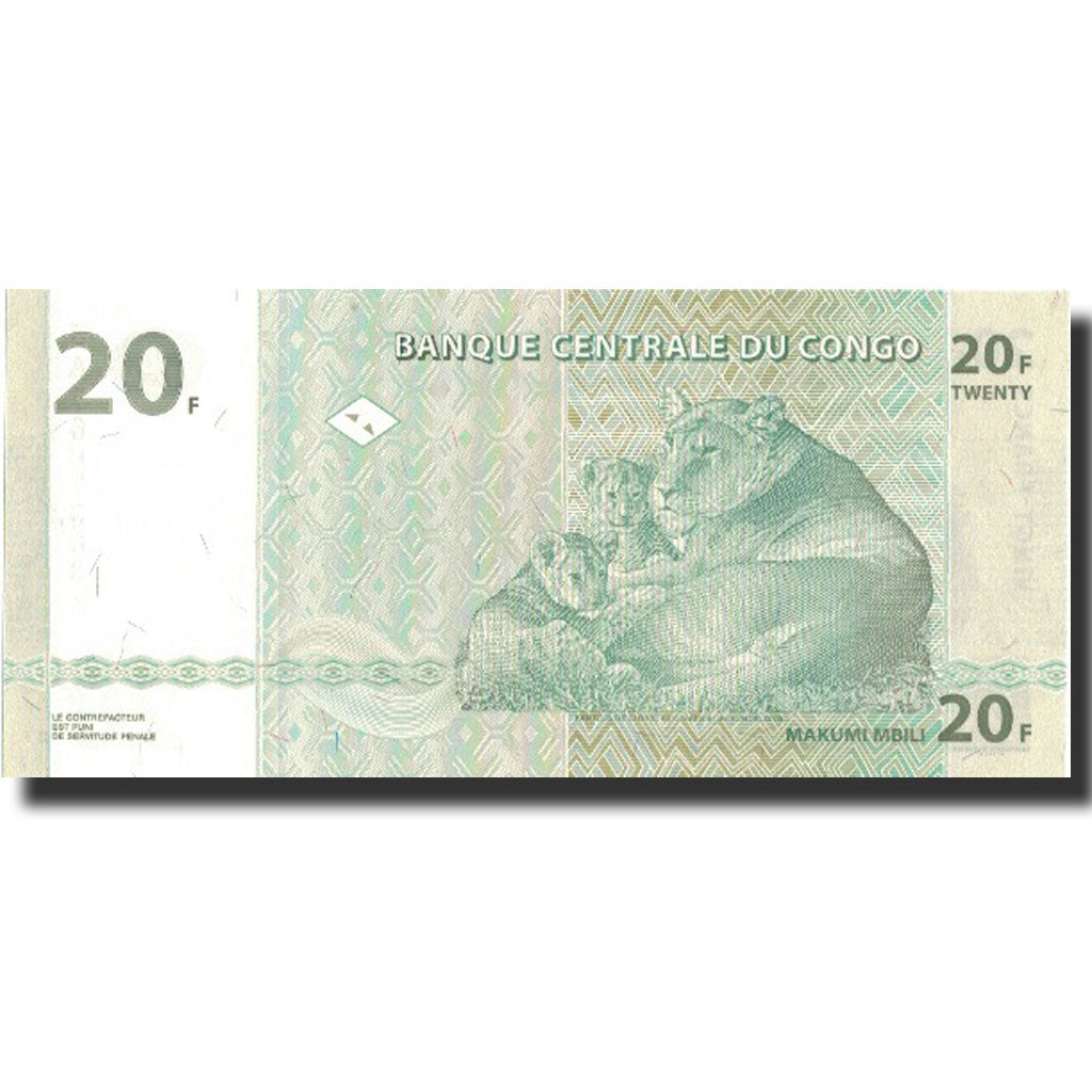 Banknote, Congo Democratic Republic, 20 Francs, 2003, 2003-06-30, KM:94a