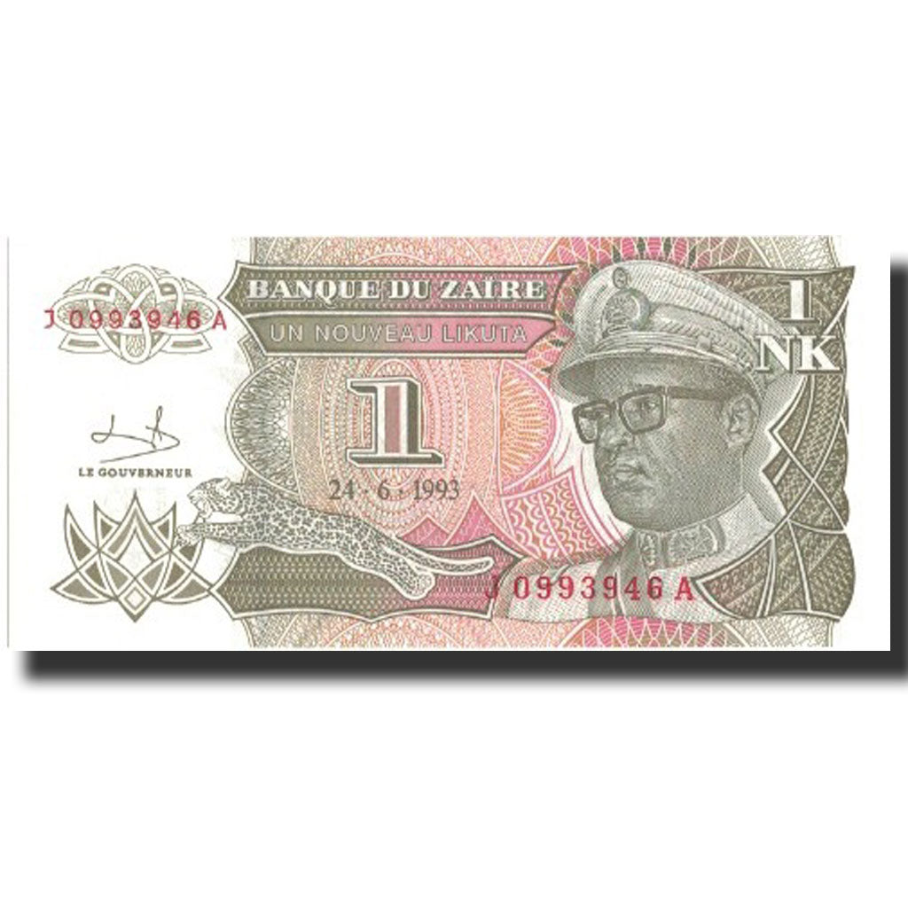 Banknote, Zaire, 1 Nouveau Likuta, 1993, 1993-06-24, KM:47a, UNC(65-70)