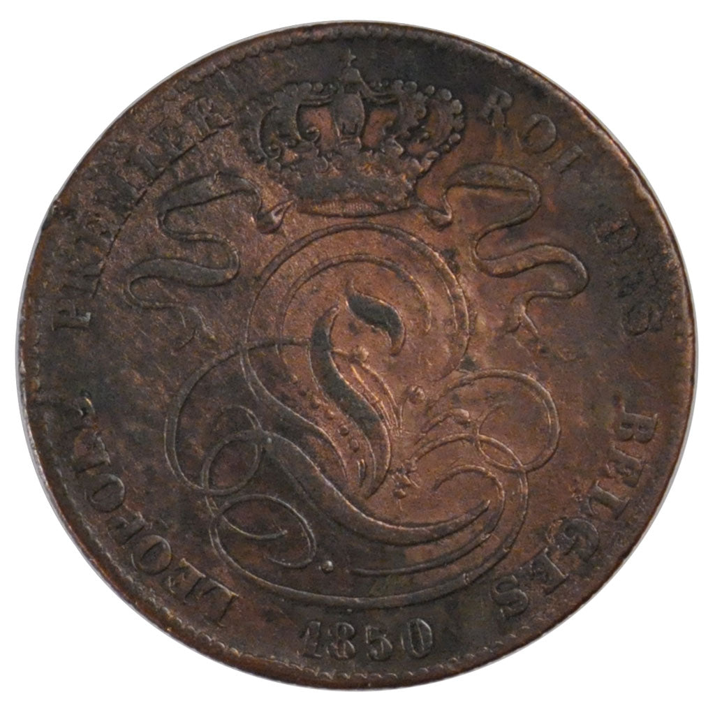 Coin, Belgium, Leopold I, 5 Centimes, 1850, EF(40-45), Copper, KM:5.1