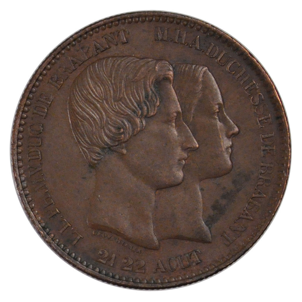 Moneta, Belgio, 10 Centimes, 1853, SPL-, Rame, KM:1.1