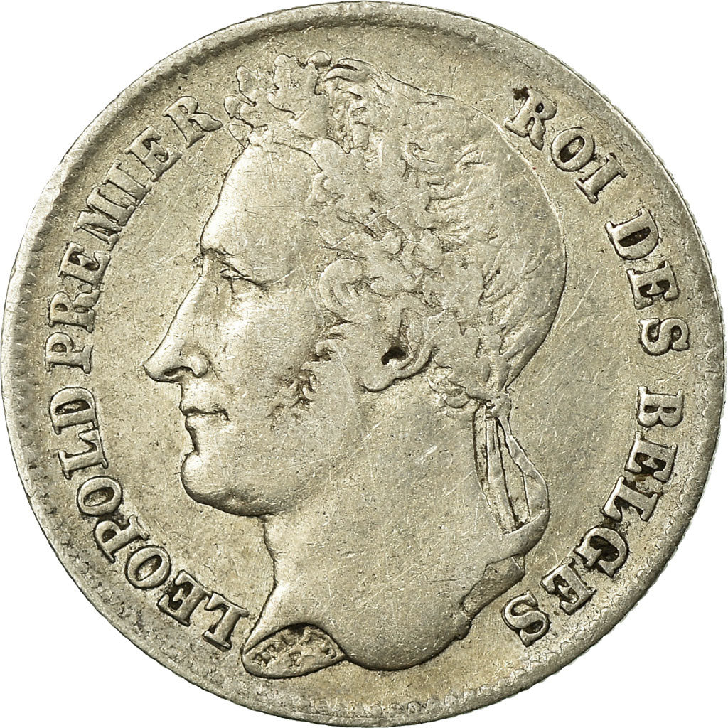 Moneta, Belgia, Leopold I, 1/4 Franc, 1844, EF(40-45), Srebro, KM:8