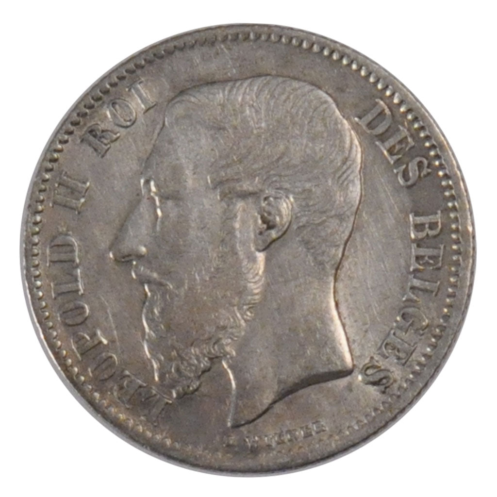 Moneta, Belgio, Leopold II, 50 Centimes, 1898, BB, Argento, KM:26