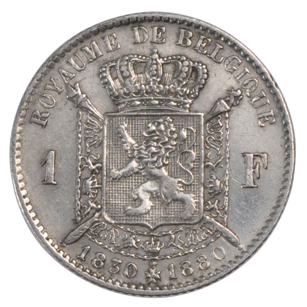 Münze, Belgien, Leopold II, Franc, 1880, VZ, Silber, KM:38