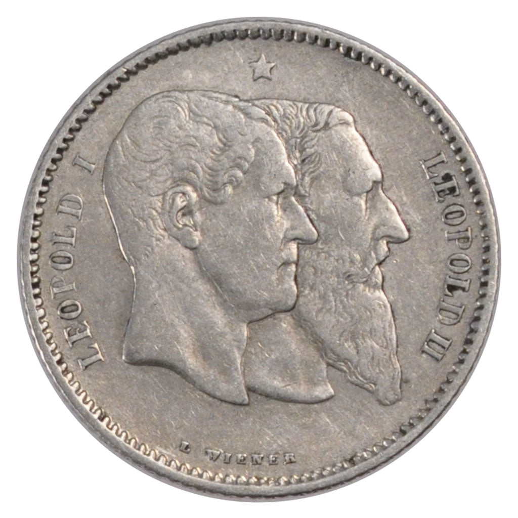 Coin, Belgium, Leopold II, Franc, 1880, AU(50-53), Silver, KM:38