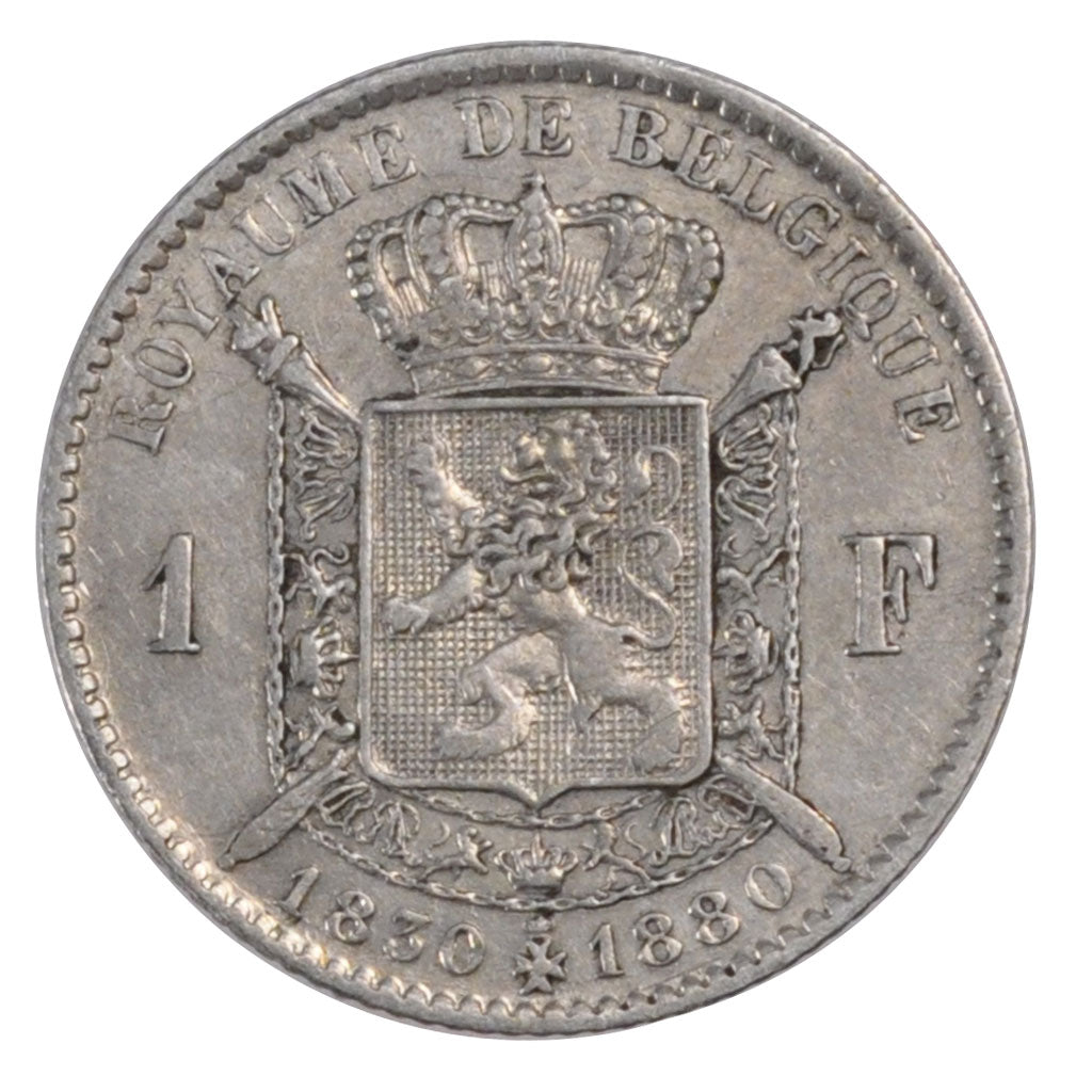 Coin, Belgium, Leopold II, Franc, 1880, AU(50-53), Silver, KM:38