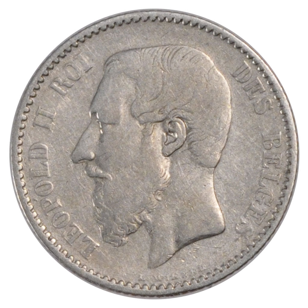 Coin, Belgium, Leopold II, Franc, 1886, EF(40-45), Silver, KM:28.2