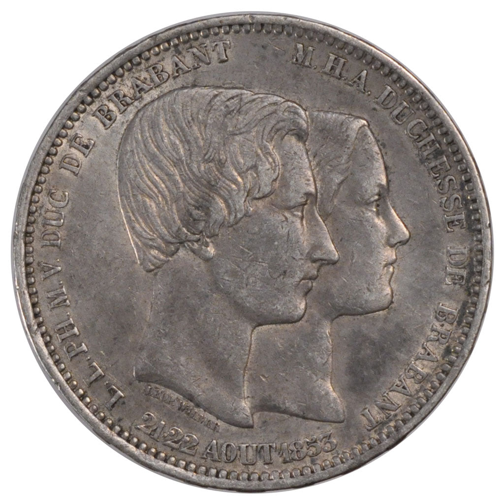 Coin, Belgium, Leopold I, 5 Francs, 1853, EF(40-45), Silver, KM:2.1