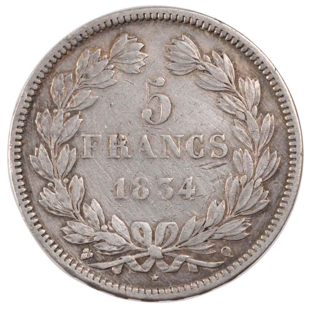 Münze, Frankreich, Louis-Philippe, 5 Francs, 1834, Perpignan, SS, Silber