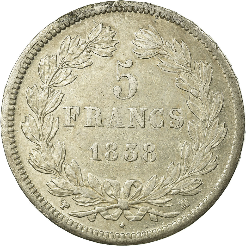 Münze, Frankreich, Louis-Philippe, 5 Francs, 1838, Marseille, VZ, Silber