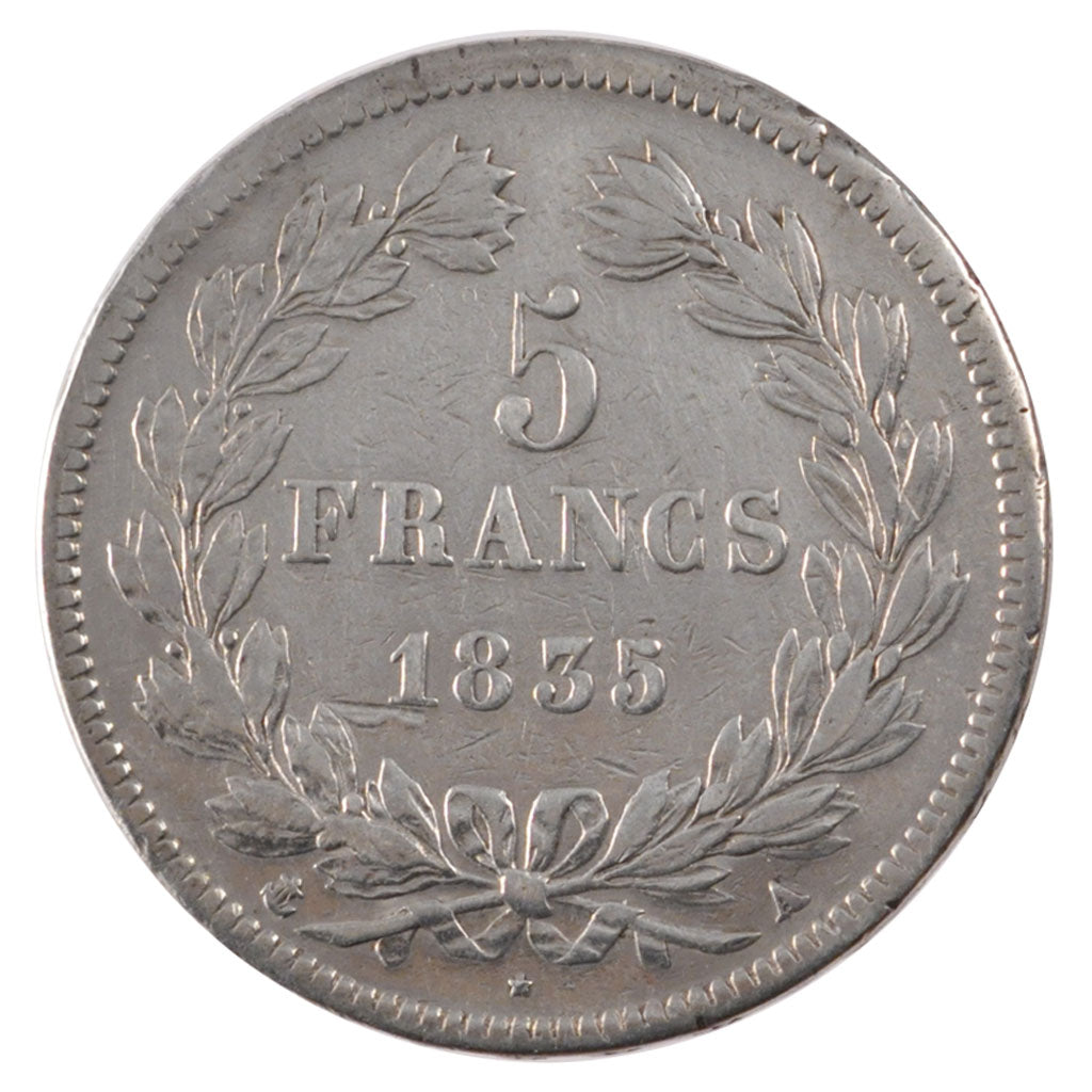 Coin, France, Louis-Philippe, 5 Francs, 1835, Paris, EF(40-45), Silver