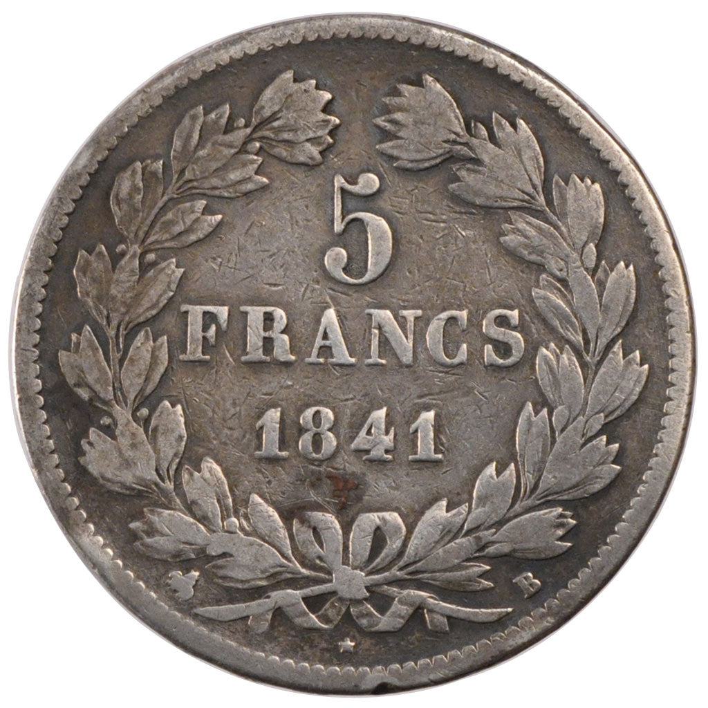 Coin, France, Louis-Philippe, 5 Francs, 1841, Rouen, VF(20-25), Silver