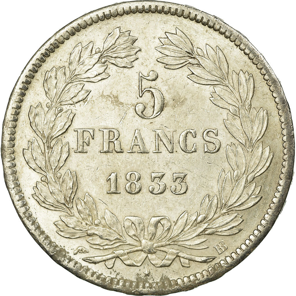 Monnaie, France, Louis-Philippe, 5 Francs, 1833, Strasbourg, SUP+, Argent