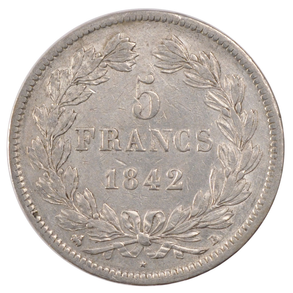 Monnaie, France, Louis-Philippe, 5 Francs, 1842, Rouen, TTB, Argent, KM:749.2