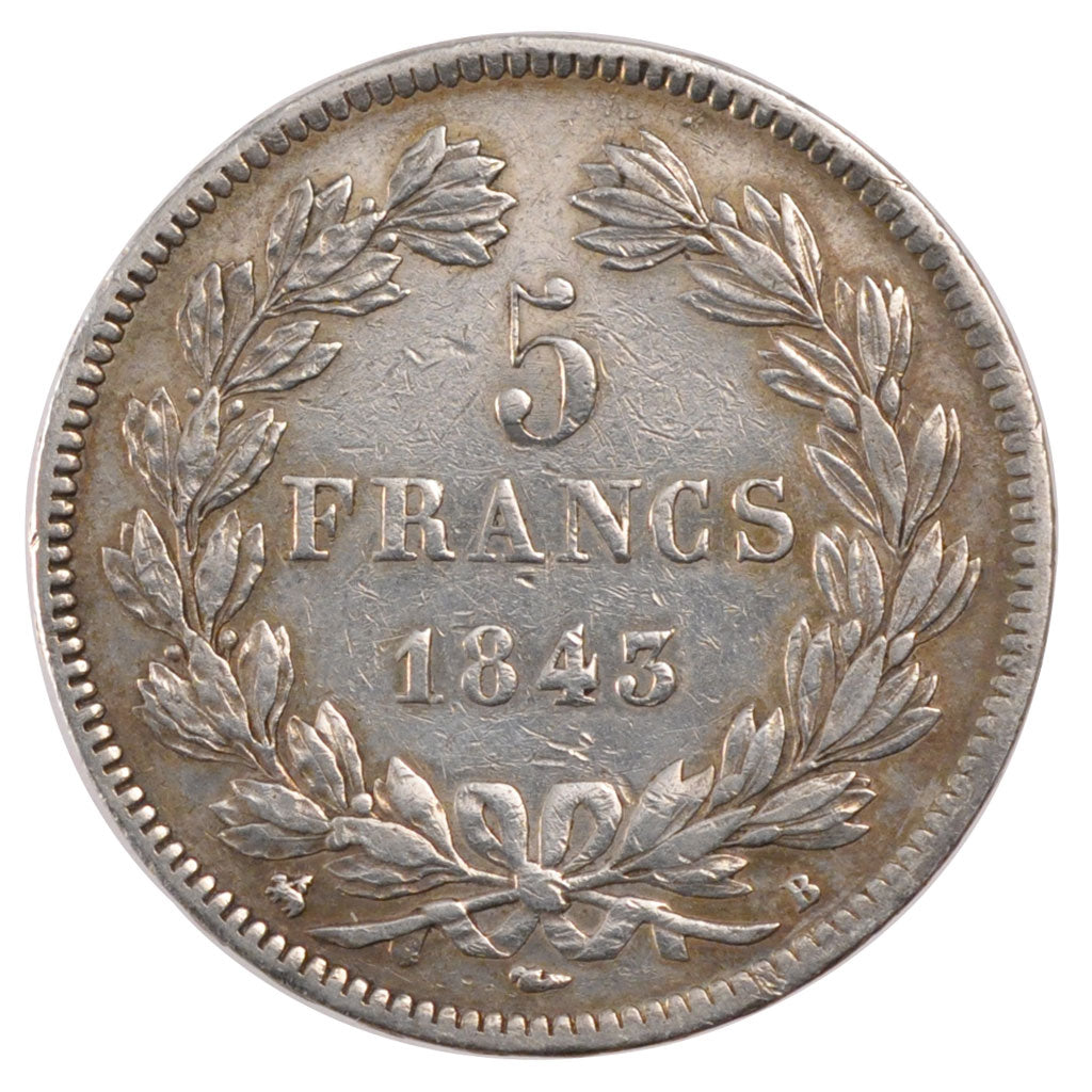Monnaie, France, Louis-Philippe, 5 Francs, 1843, Rouen, TTB, Argent, KM:749.2