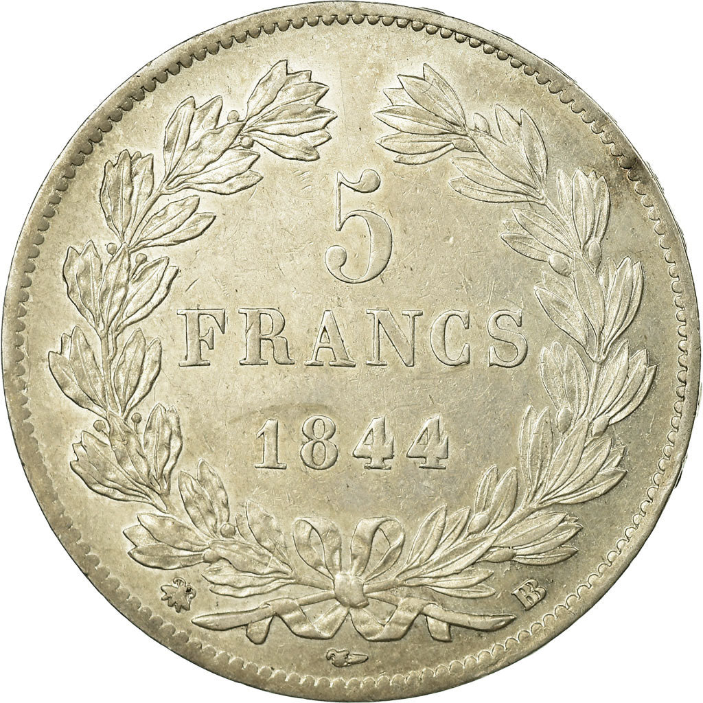 Monnaie, France, Louis-Philippe, 5 Francs, 1844, Strasbourg, SUP, Argent
