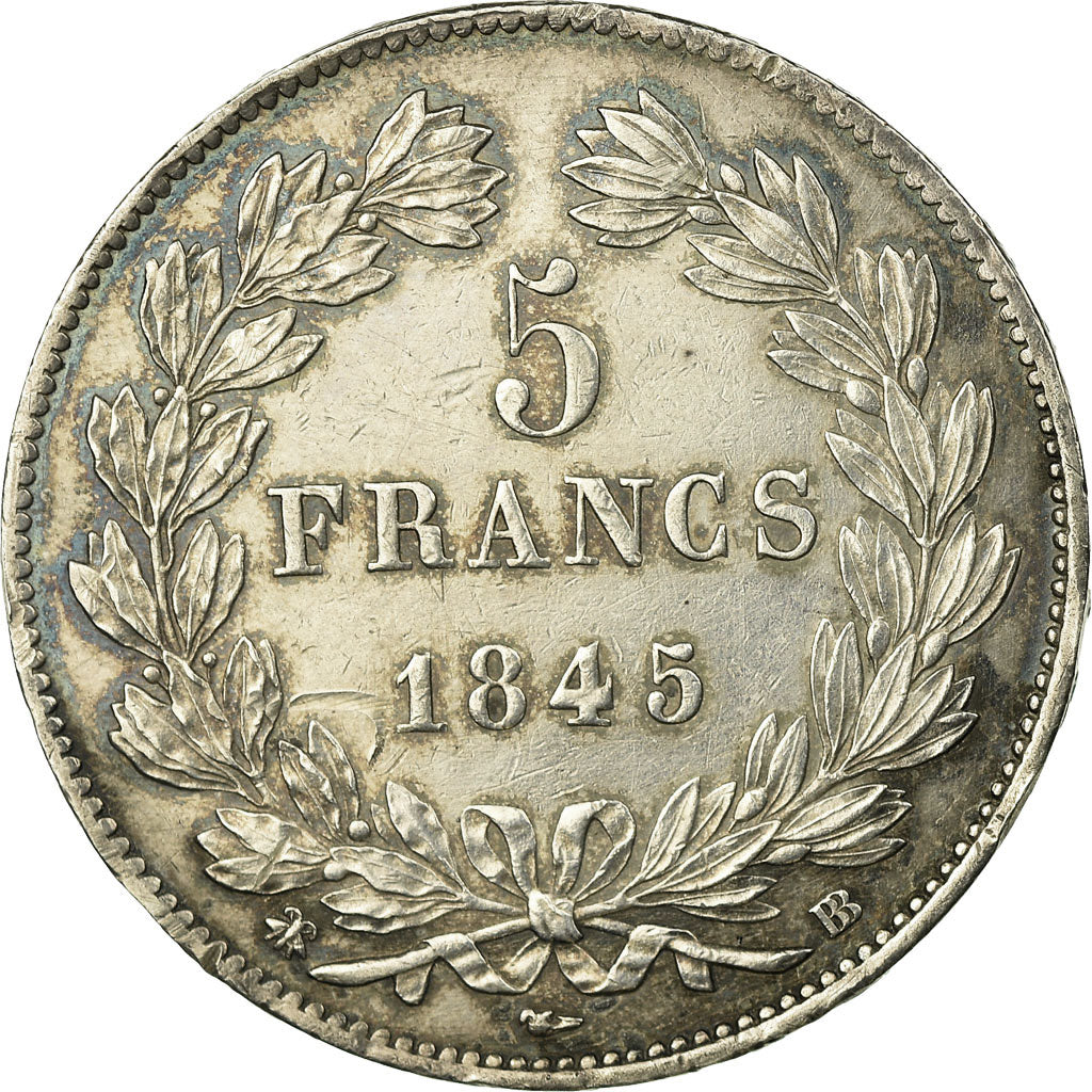Monnaie, France, Louis-Philippe, 5 Francs, 1845, Strasbourg, SUP, Argent