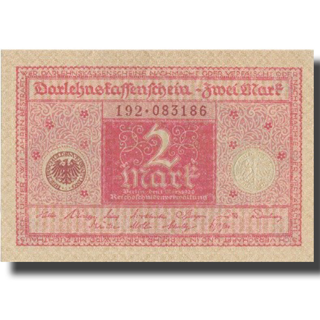 Banknote, Germany, 2 Mark, 1920, 1920-03-01, KM:59, UNC(64)
