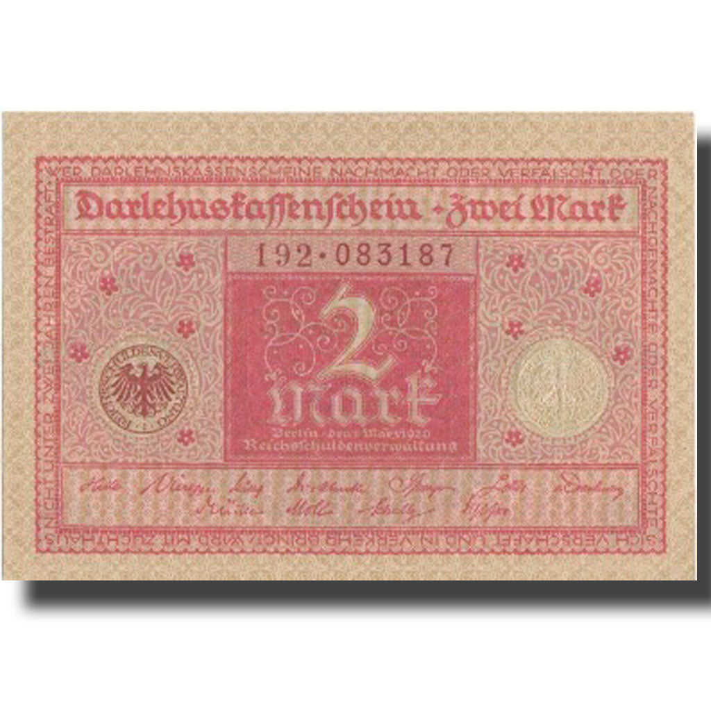 Banknote, Germany, 2 Mark, 1920, 1920-03-01, KM:59, UNC(65-70)