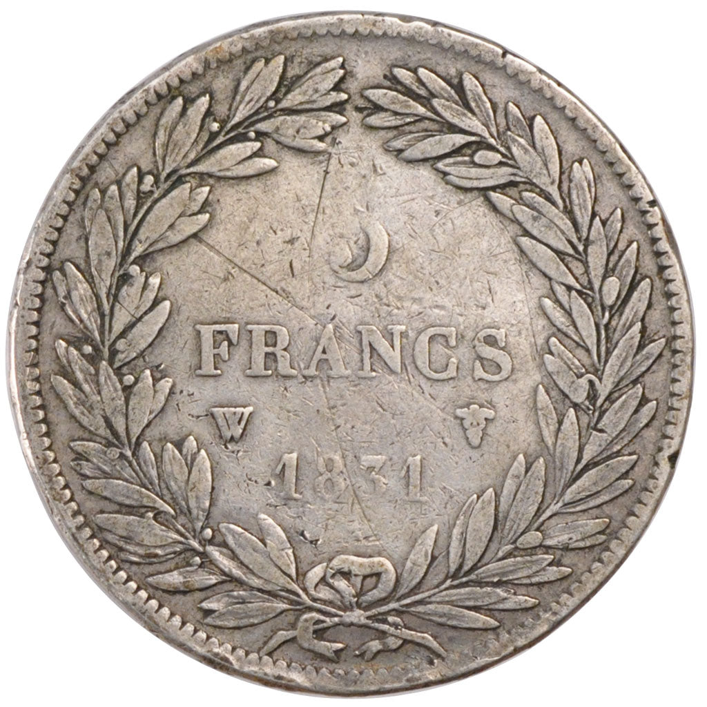 Monnaie, France, Louis-Philippe, 5 Francs, 1831, Lille, TB+, Argent, KM:736.3