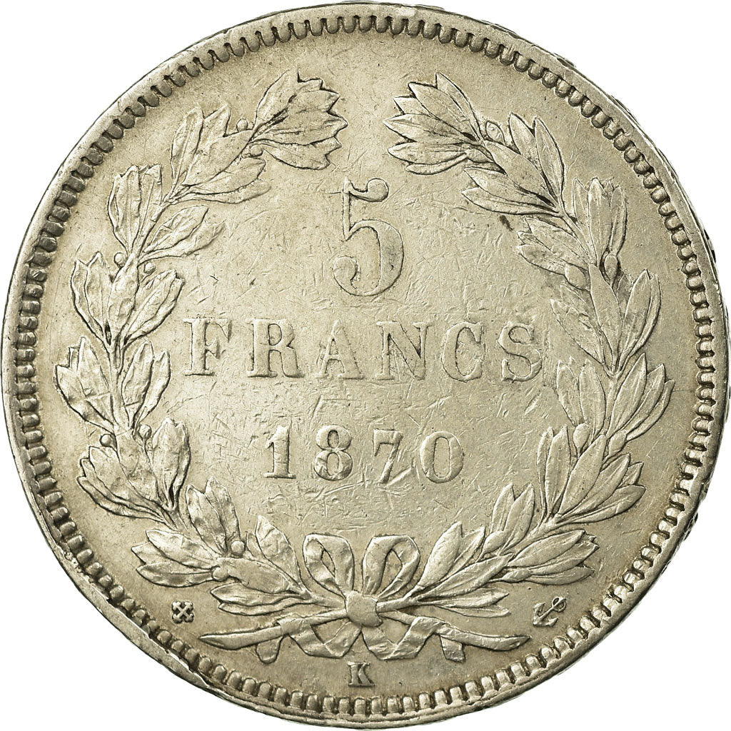 Monnaie, France, Cérès, 5 Francs, 1870, Bordeaux, TTB, Argent, Gadoury:742