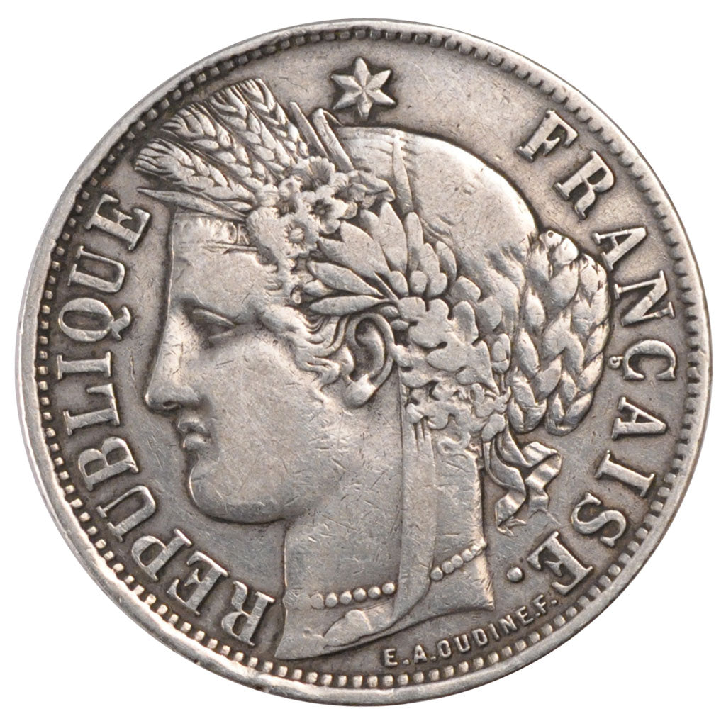 Münze, Frankreich, Cérès, 5 Francs, 1870, Bordeaux, S+, Silber, KM:818.2