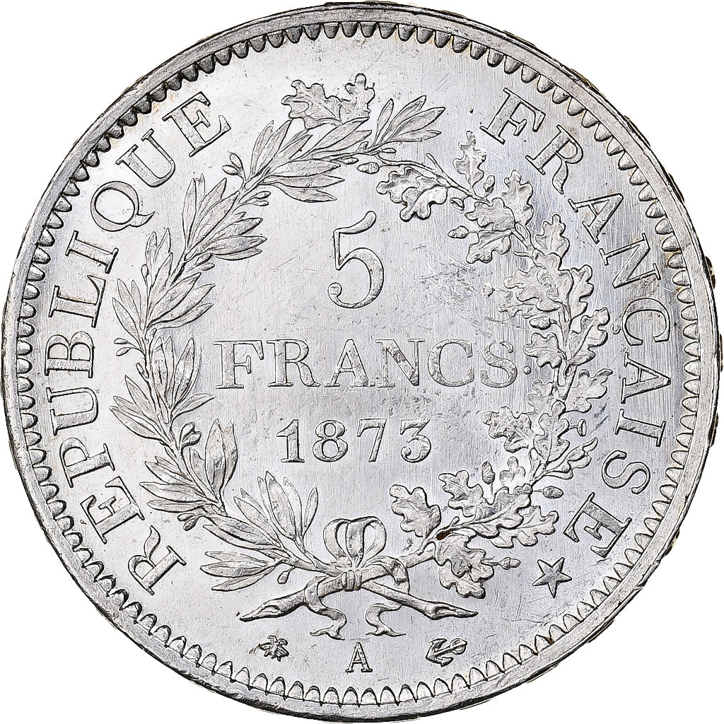 France, 5 Francs, Hercule, 1873, Paris, Argent, SUP+, Gadoury:745a, KM:820.1