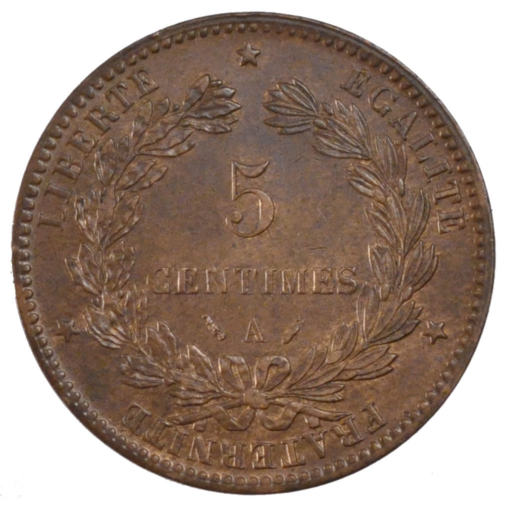 Monnaie, France, Cérès, 5 Centimes, 1883, Paris, SUP, Bronze, KM:821.1