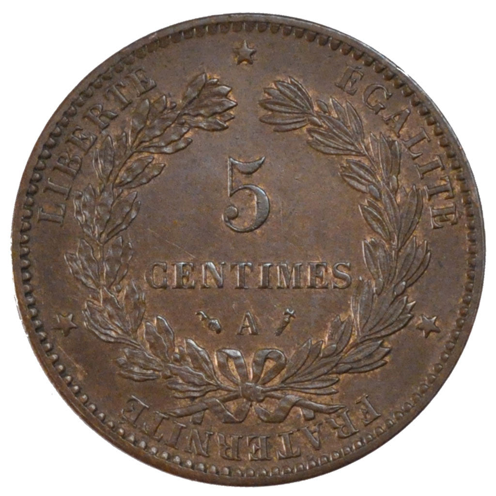 Monnaie, France, Cérès, 5 Centimes, 1887, Paris, TTB+, Bronze, KM:821.1