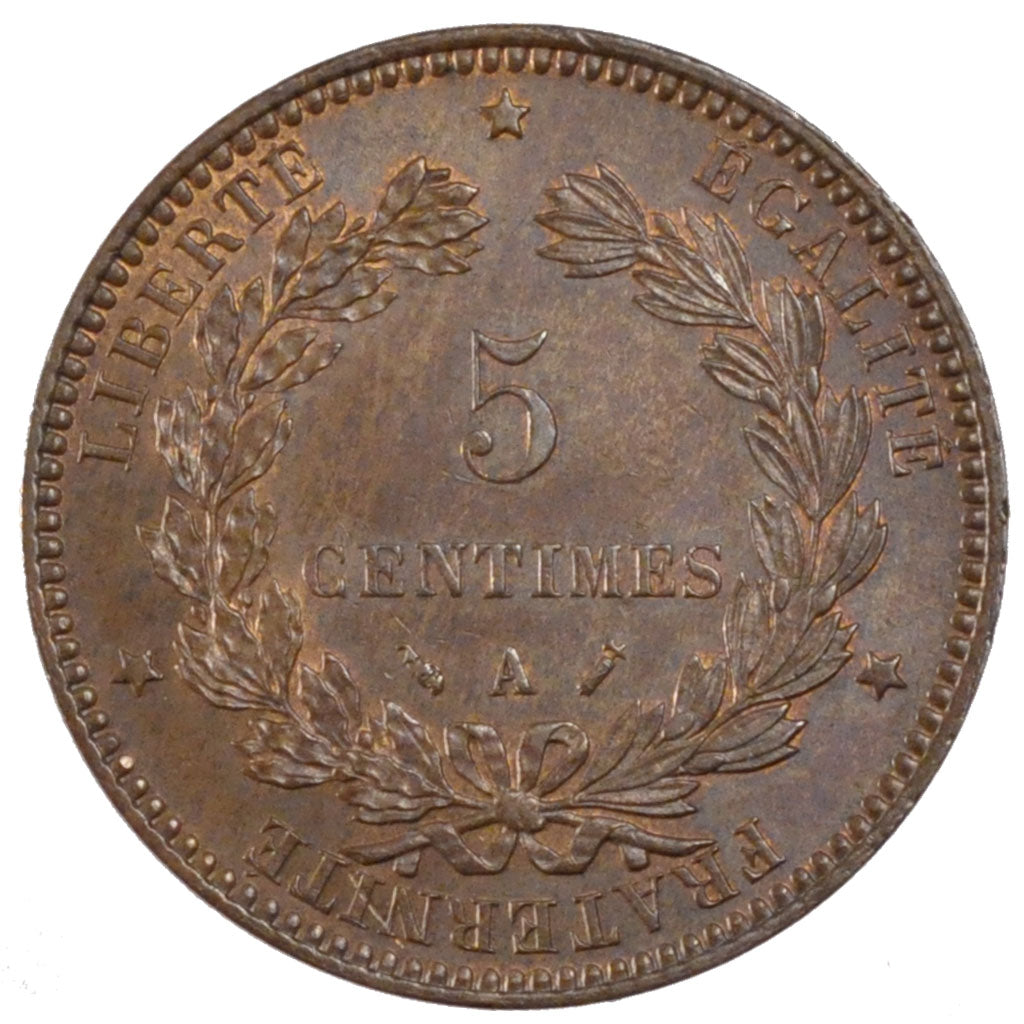 Moneta, Francia, Cérès, 5 Centimes, 1894, Paris, SPL, Bronzo, KM:821.1