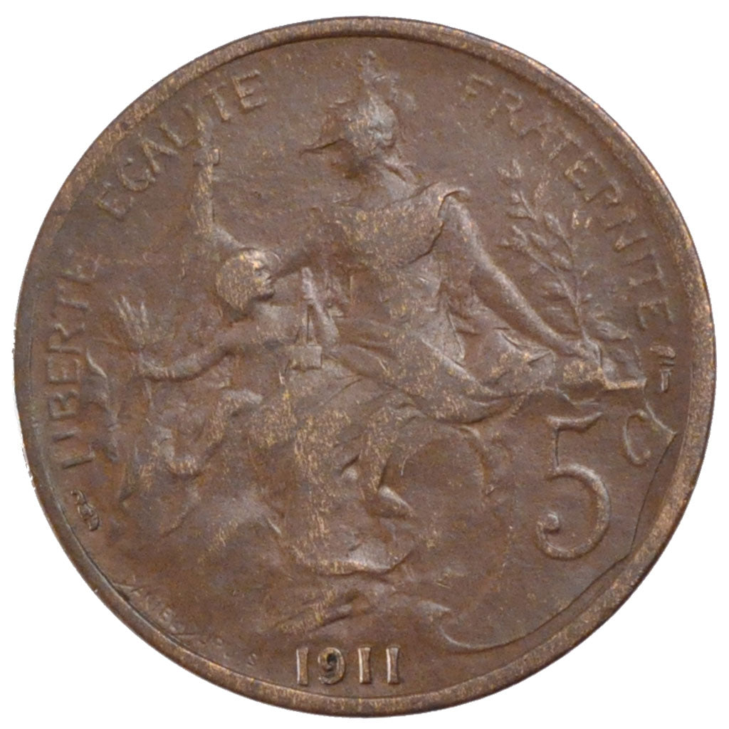 Coin, France, Dupuis, 5 Centimes, 1911, Paris, EF(40-45), Bronze, Gadoury:165