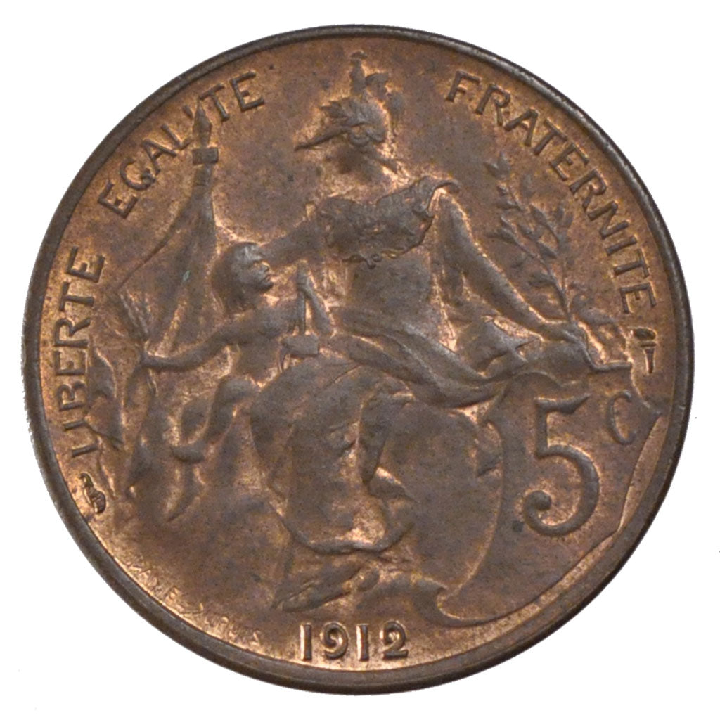 Coin, France, Dupuis, 5 Centimes, 1912, Paris, MS(60-62), Bronze, Gadoury:165