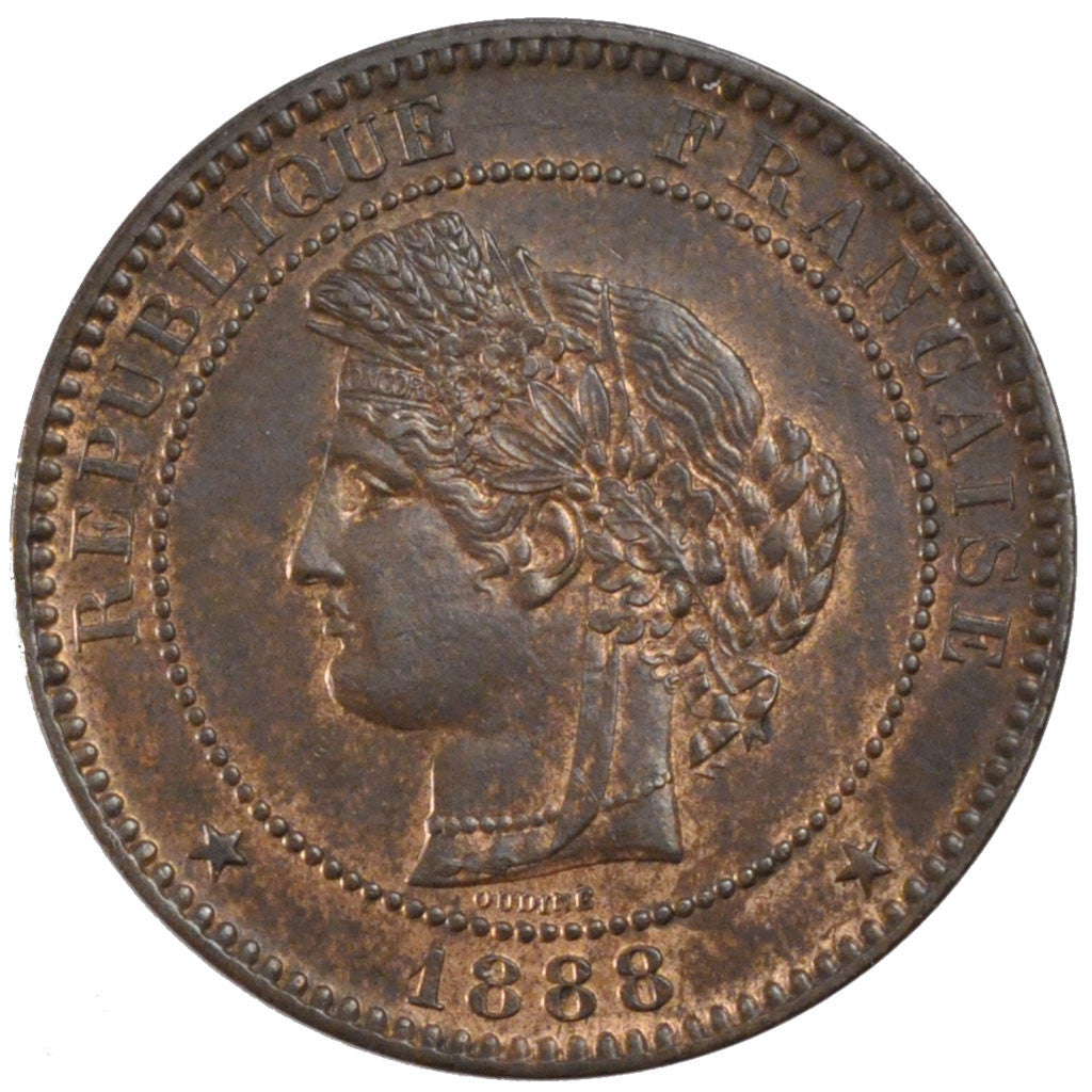 Monnaie, France, Cérès, 10 Centimes, 1888, Paris, SUP+, Bronze, KM:815.1